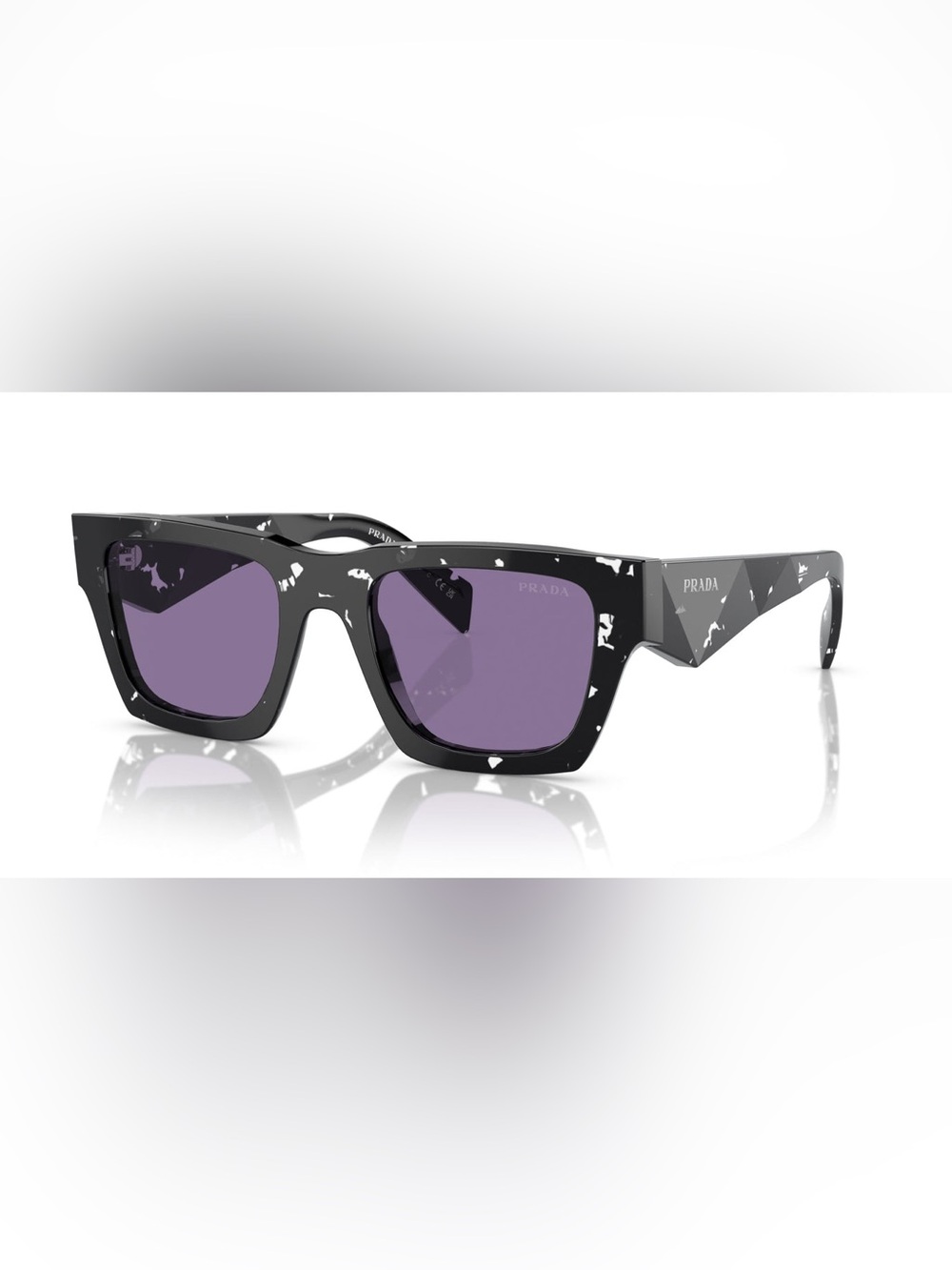 Prada tortoise black crystal/ violet mirror sunglasses